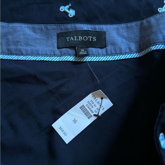Talbots CANVAS COTTON A-LINE SKIRT EMBROIDERED SCOOTER NWT Blue Size 16 - Picture 8 of 14